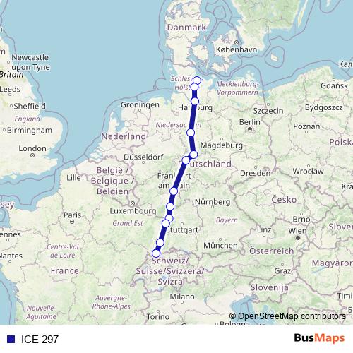ICE 297 rail Line Map
