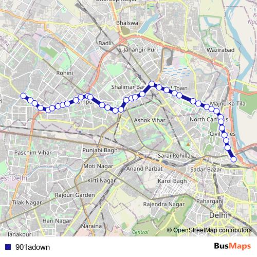 901adown bus Line Map