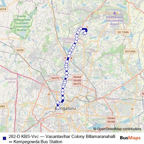 282-D KBS-Vvc bus Line Map