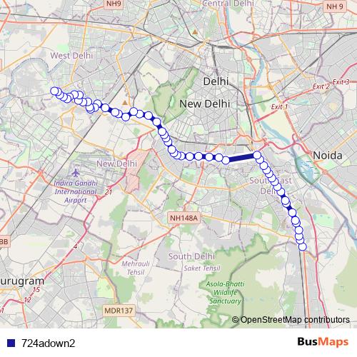 724adown2 bus Line Map