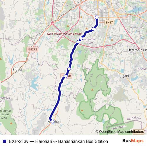 EXP-213v bus Line Map