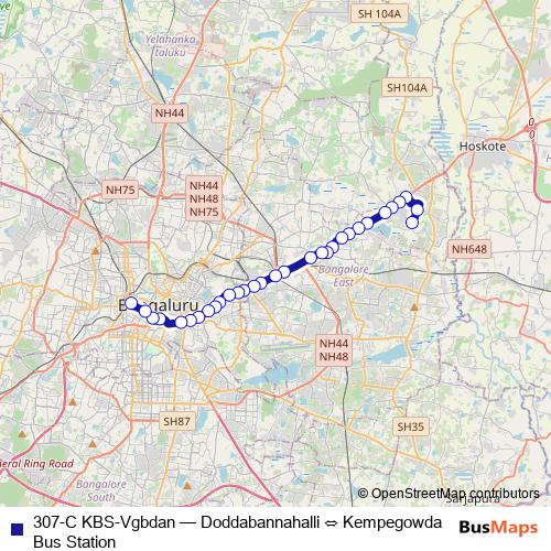 307-C KBS-Vgbdan bus Line Map