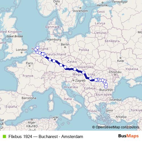 Flixbus 1924 bus Line Map