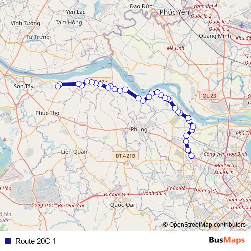 Route 20C 1 bus Line Map