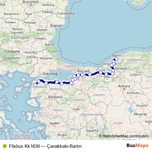 Flixbus Kk1638 bus Line Map