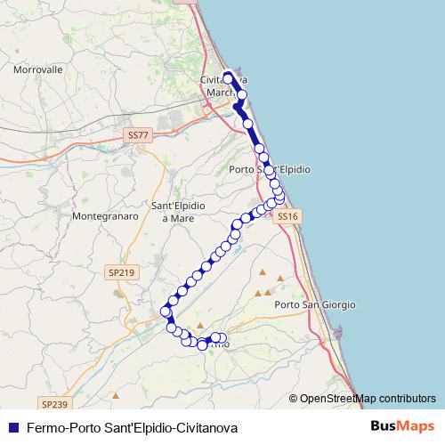 Fermo-Porto Sant'Elpidio-Civitanova bus Line Map