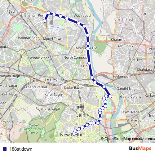 188stldown bus Line Map