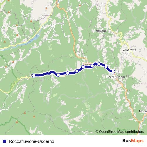 Roccafluvione-Uscerno bus Line Map