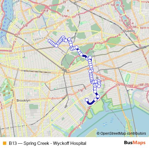 B13 bus Line Map