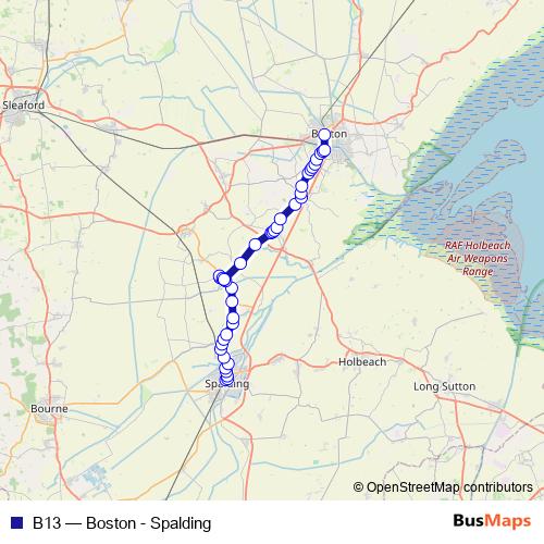 B13 bus Line Map