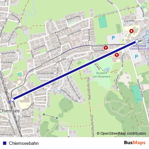 Chiemseebahn rail Line Map