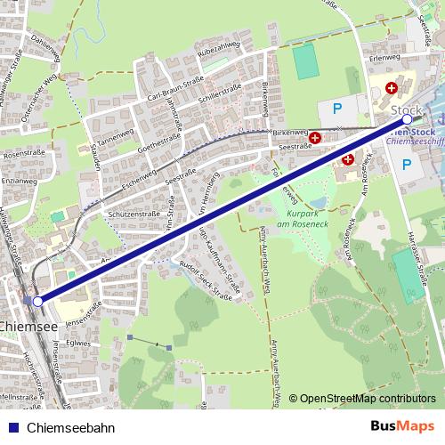 Chiemseebahn rail Line Map