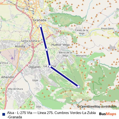 Alsa - L-275 Vta bus Line Map