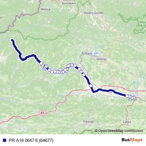 PR A18 0647 6 (64677) bus Line Map