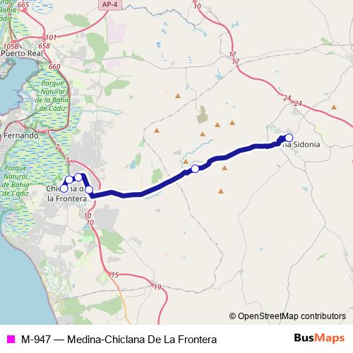 M-947 bus Line Map