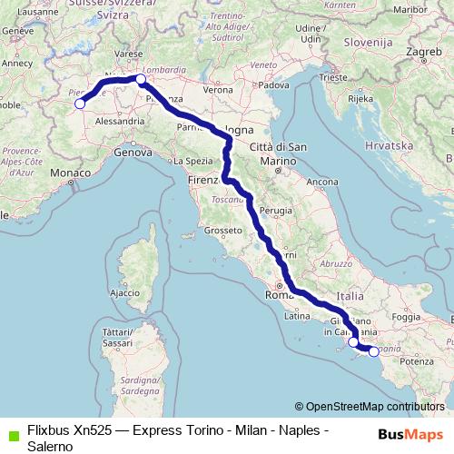 Flixbus Xn525 bus Line Map