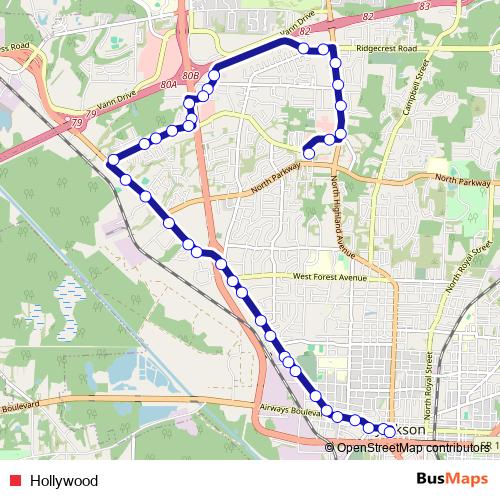 Hollywood bus Line Map