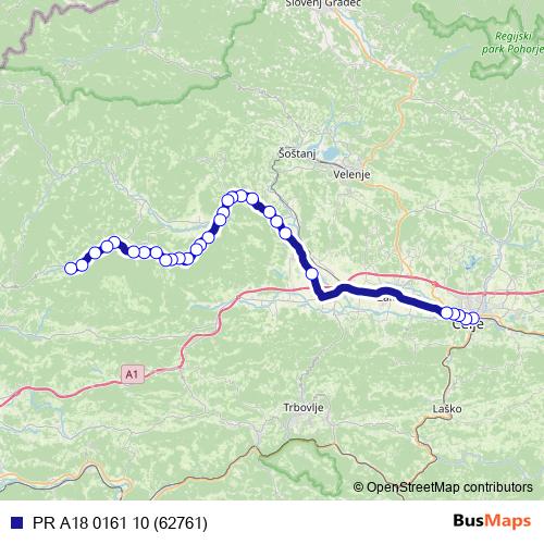 PR A18 0161 10 (62761) bus Line Map