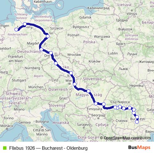 Flixbus 1926 bus Line Map