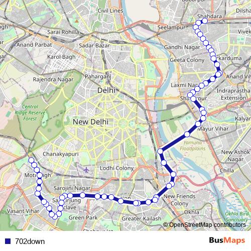 702down bus Line Map