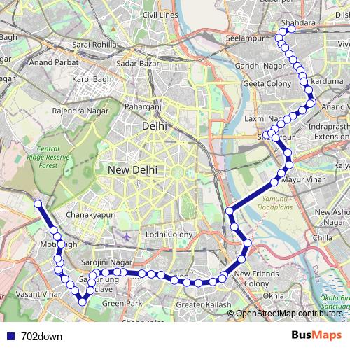 702down bus Line Map