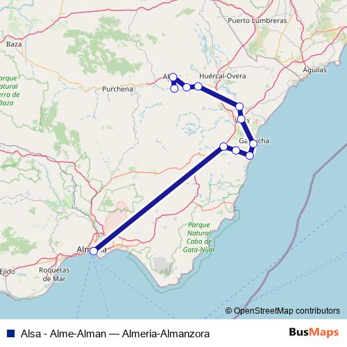 Alsa - Alme-Alman bus Line Map