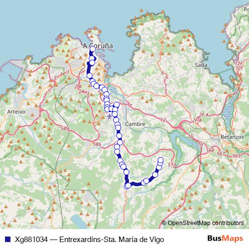 Xg881034 bus Line Map