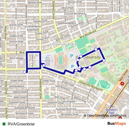 RVA/Greenbriar bus Line Map