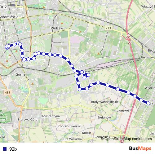 92b bus Line Map