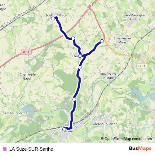 LA Suze-SUR-Sarthe bus Line Map