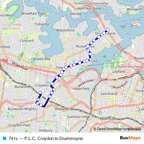 741s bus Line Map