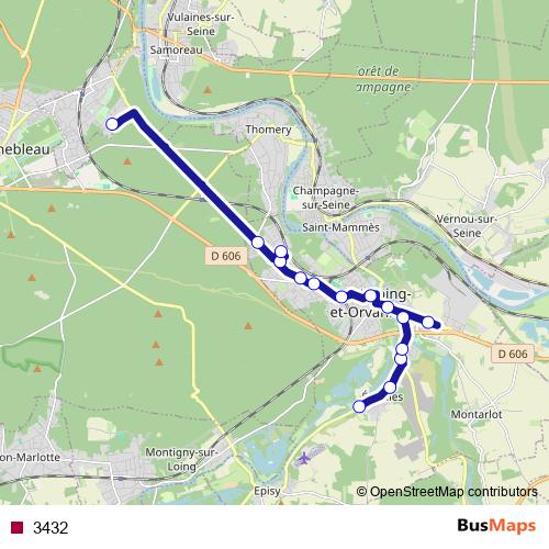 3432 bus Line Map