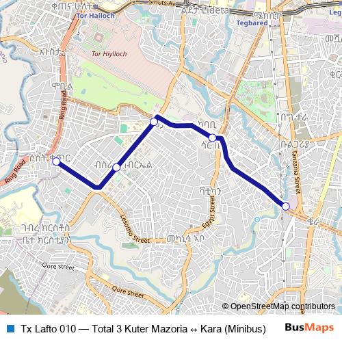 Tx Lafto 010 bus Line Map