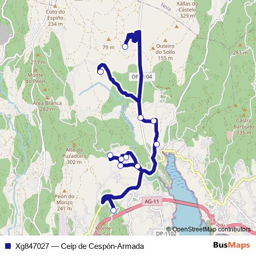 Xg847027 bus Line Map