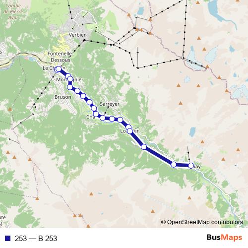 253 bus Line Map