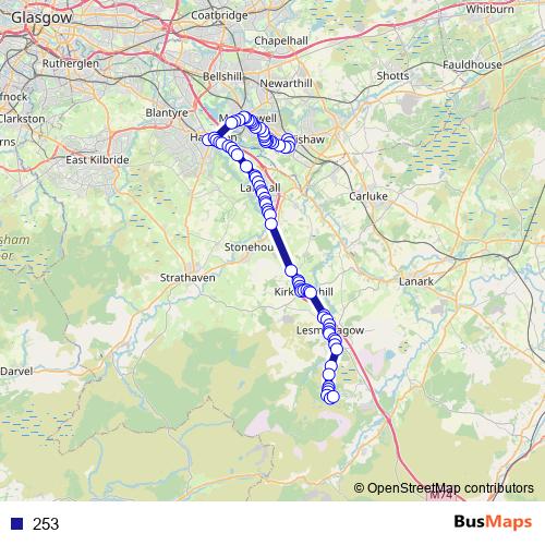 253 bus Line Map