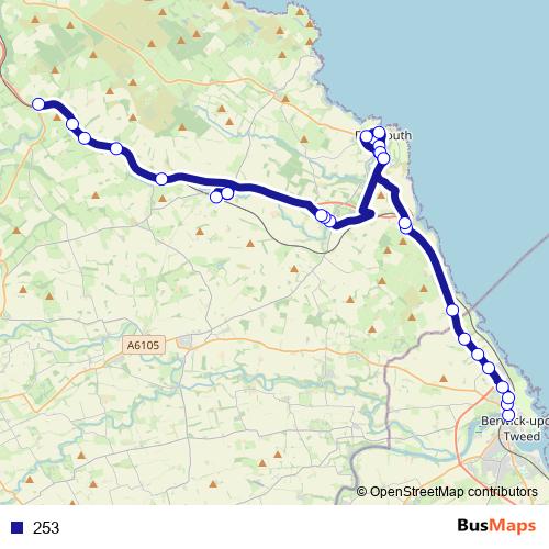 253 bus Line Map