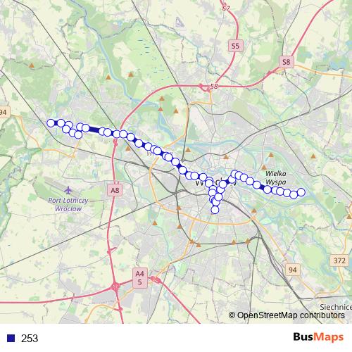 253 bus Line Map