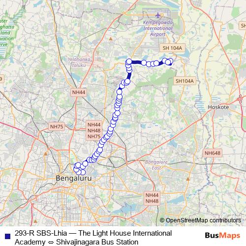 293-R SBS-Lhia bus Line Map