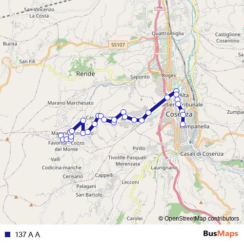 137 A A bus Line Map