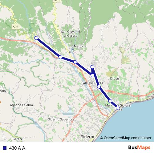 430 A A bus Line Map