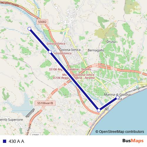 430 A A bus Line Map