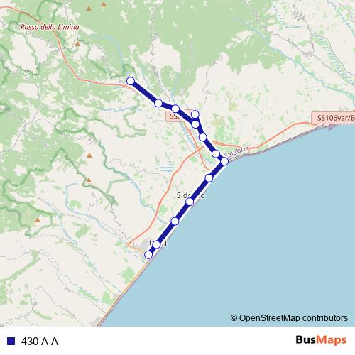 430 A A bus Line Map