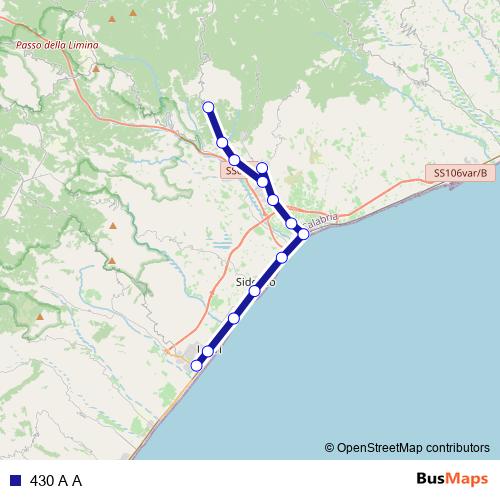 430 A A bus Line Map
