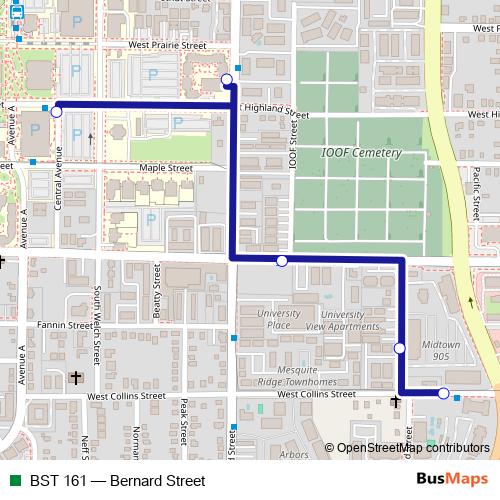 BST 161 bus Line Map
