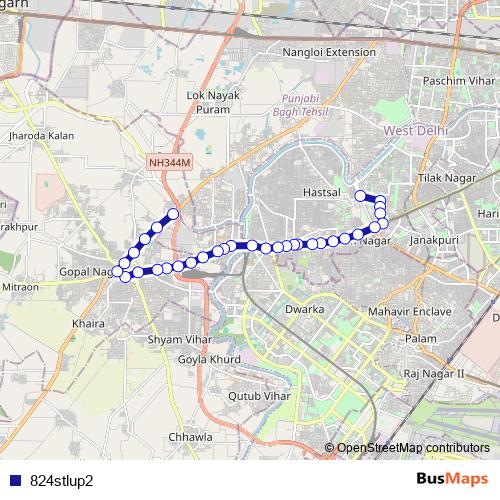 824stlup2 bus Line Map