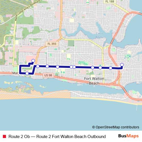 Route 2 Ob bus Line Map