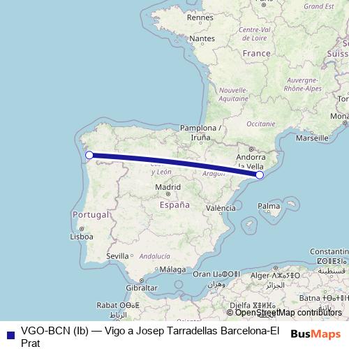 VGO-BCN (Ib) air Line Map
