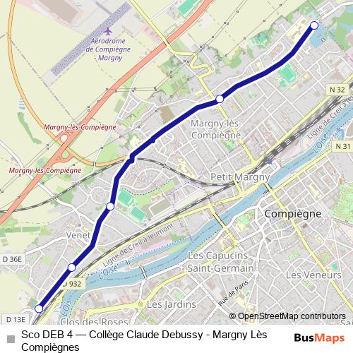 Sco DEB 4 bus Line Map