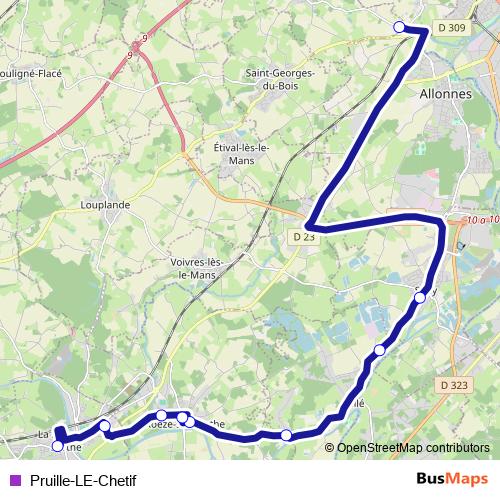 Pruille-LE-Chetif bus Line Map
